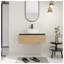 Meuble-lavabo mural 30 po avec lavabo en céramique intégré, finition café clair-129504392-129504393