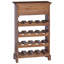 Solid Wood Open Shelving Wine Bottle Rack Natural