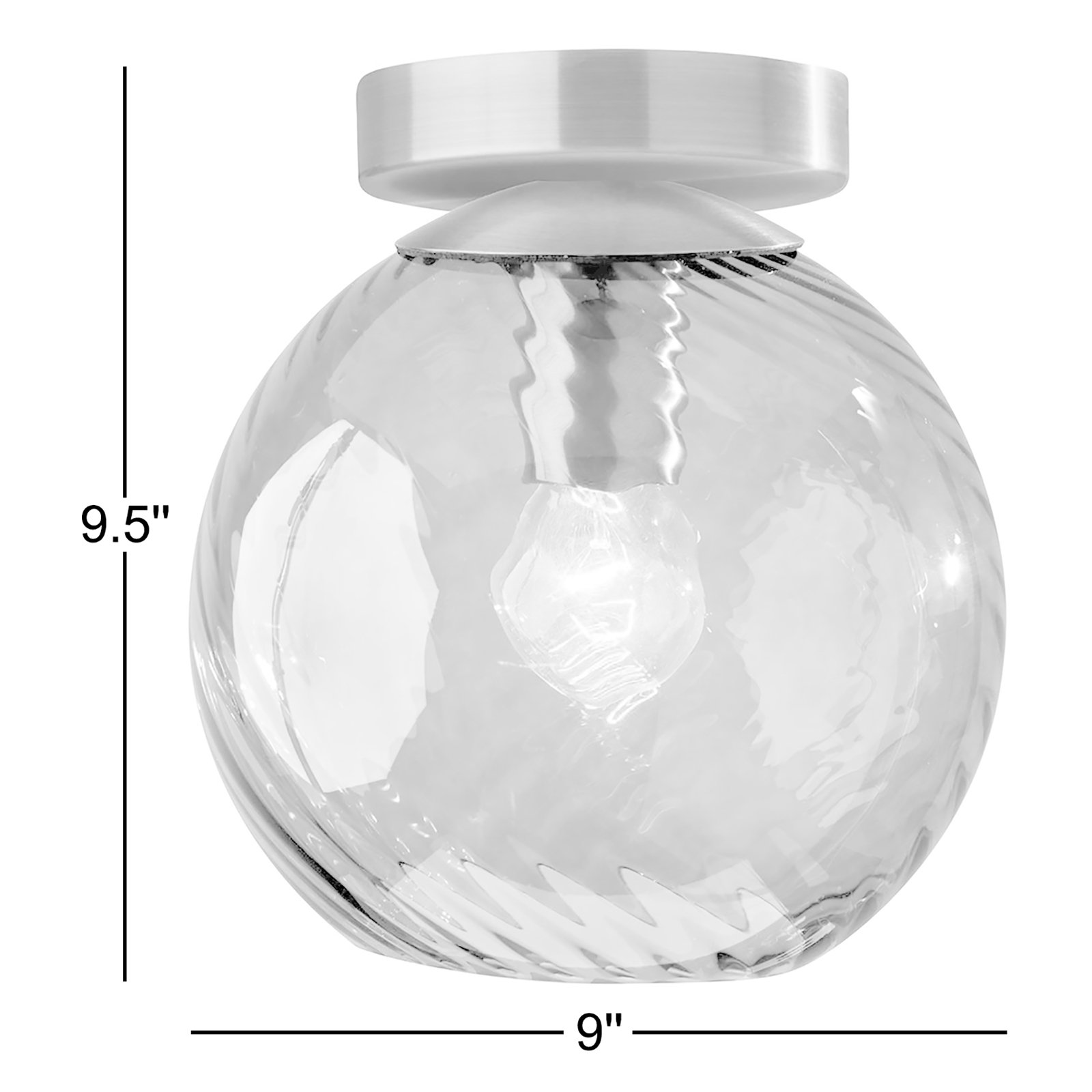 Delos Single Light Glass Flush Mount