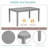 5-Pieces Wooden Dining Rectangular Table With 4 Chairs-864518239-864518237