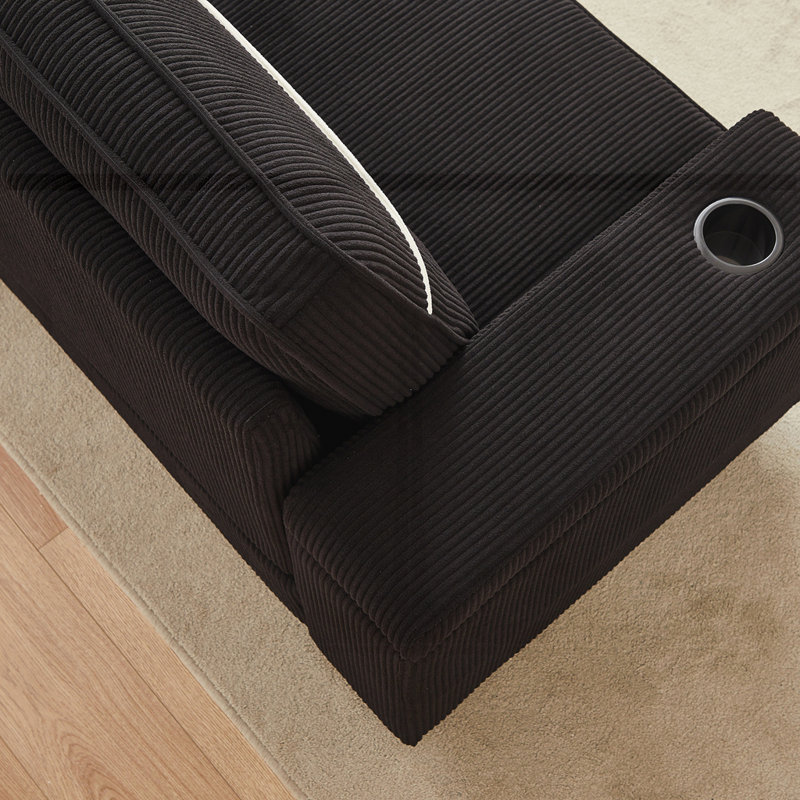 Canapé à assise profonde 86,5 po, Noir