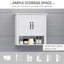 Armoire à pharmacie, armoire murale de salle de bain à 3 niveaux avec tablette réglable et 2 portes, armoire de salle de bain pour salle de bain, blanc
