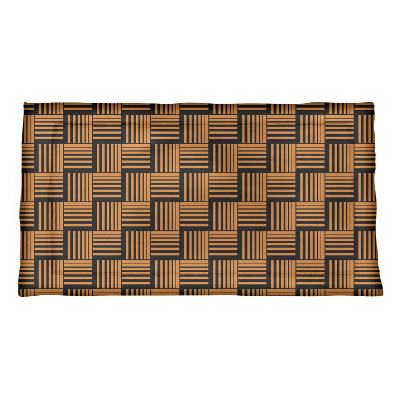 Taie décorative d’oreiller classique à rayures Baskettressées, Roi, Microfibre, Orange