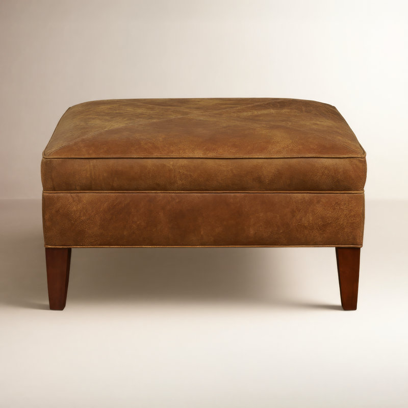 Marissa 37" Ottoman, Bistro Saddle Genuine Leather