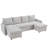109.5" Sectional Sleeper Sofa With Pull Out Bed, U Shaped 5 Seater Modular Corduroy Sectional Sofa With 2 Storage Chaise Lounges,Cup Holders And USB Ports-1571945326