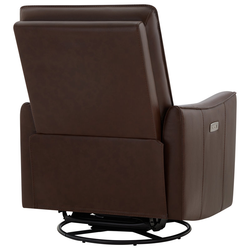 Fauteuil inclinable électrique Gabi, Impression Cuir Cognac Cuir fleur