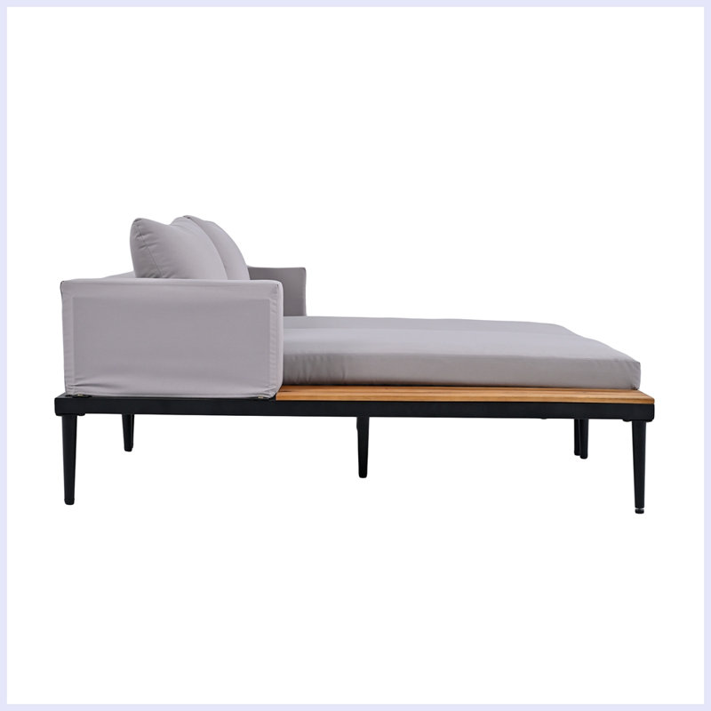 Ensemble de conversation avec coussins Cherron, Gris, Noir