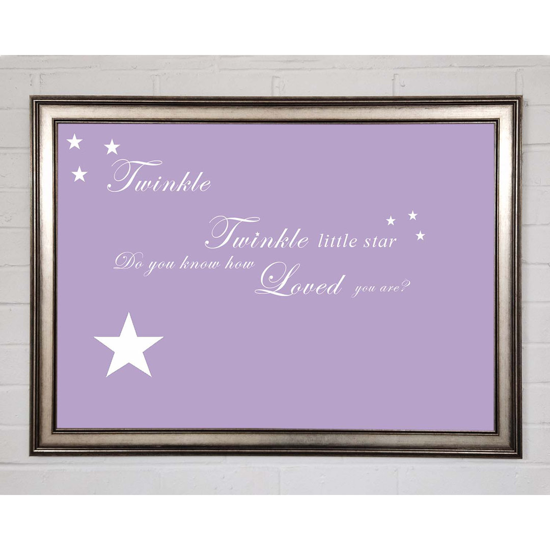 Kinderzimmer Zitat Twinkle Twinkle Little Star 1 Flieder - Druck