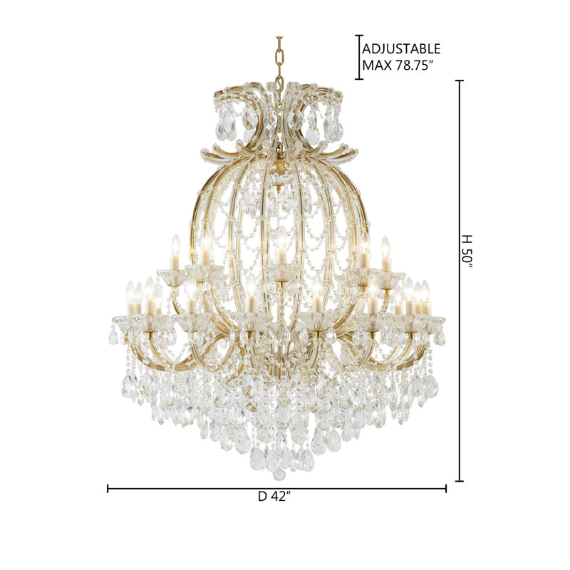 Lustre en cristal 24 lumières Traditional