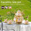 Service à thé 20 pièces en porcelaine avec support en métal, service à thé en céramique européen pour adultes, service à thé fleur