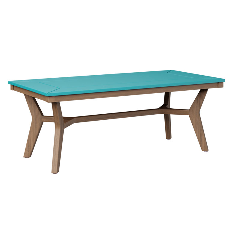 Mayhew Outdoor Coffee Table, Antique Mahogany, Aruba Blue