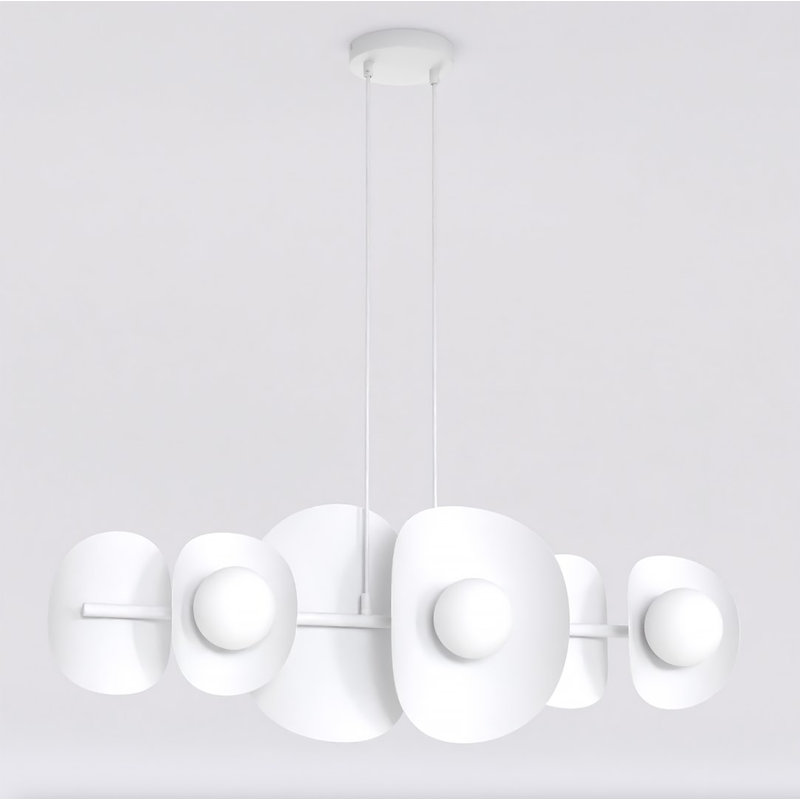 - Light Matt Pendant, 6 Lights, White