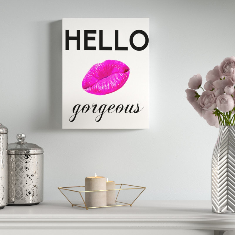 «Hello Gorgeous», art mural sur toile par House of Lulu, Toile tendue, H 40 po x l 30 po x P 1,5 po