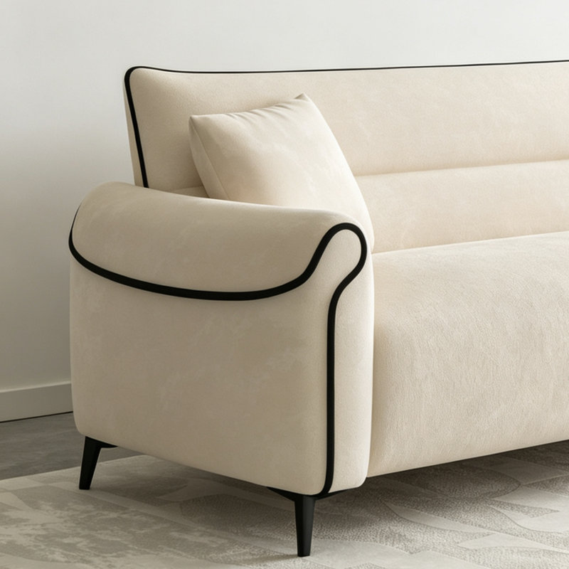 Canapé moderne et simple de style crème, Chenille blanc cassé