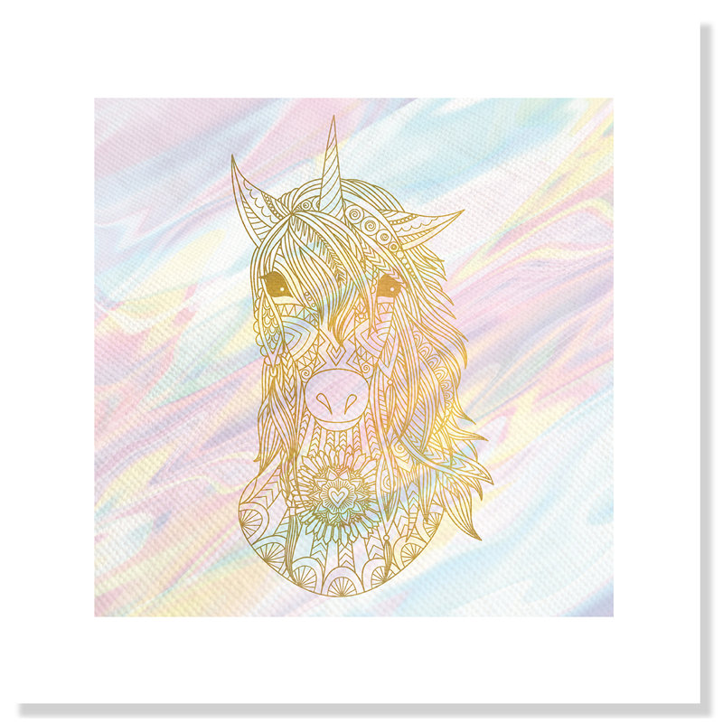 Dreaming licorne 2, H 16 po x l 16 po x P 1 po, Papier