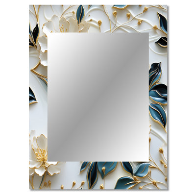 Mahinmi Oriental Elegance Marble Pattern - marble  Decorative Mirror, Modern Wall Mirror, Printed Metal Art