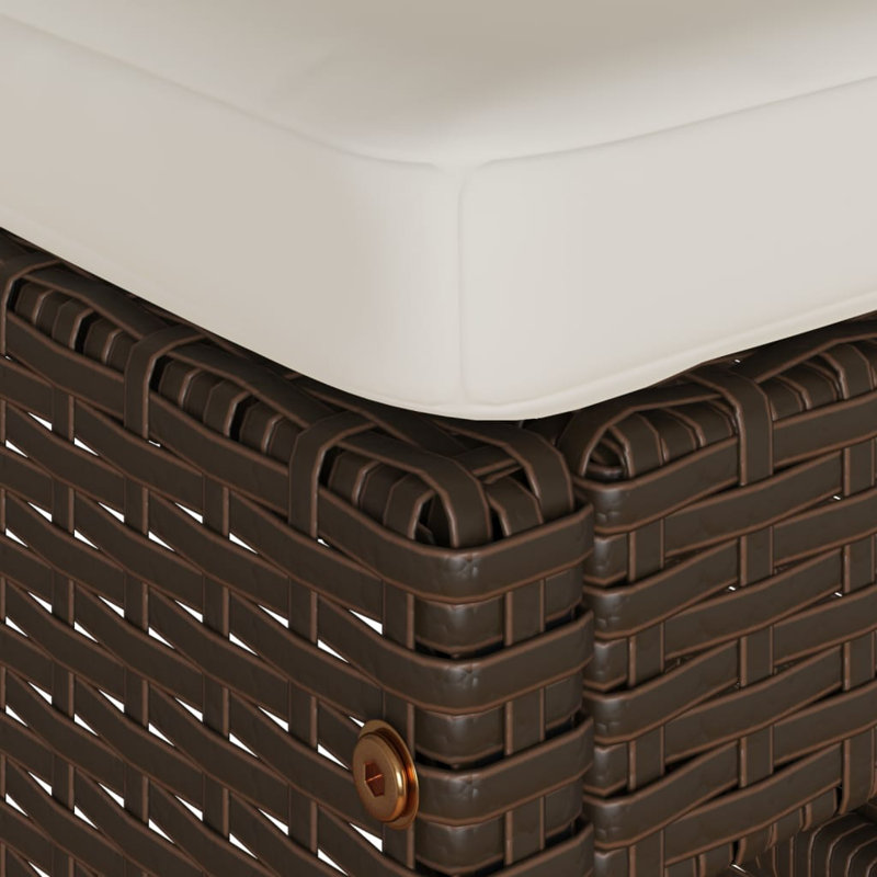 2.1 Powder Coated Steel Outdoor 76cm Bar Stool with Cushion, Brown, white and pink, Cream coloured