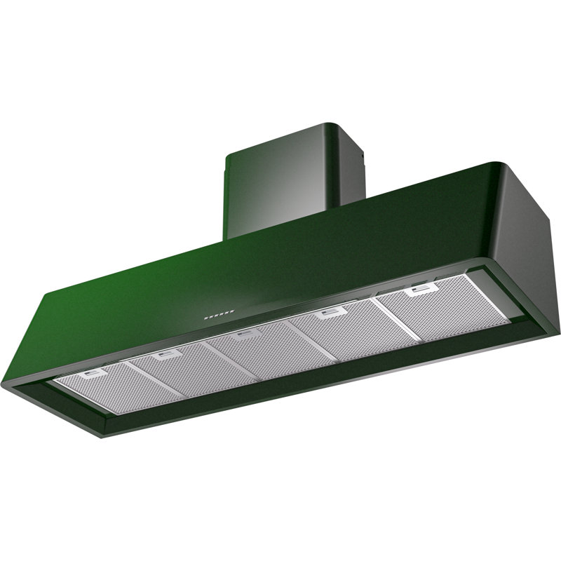 ILVE 60" Nostalgie II 600 CFM Ducted Wall Mount Range Hood, Emerald Green