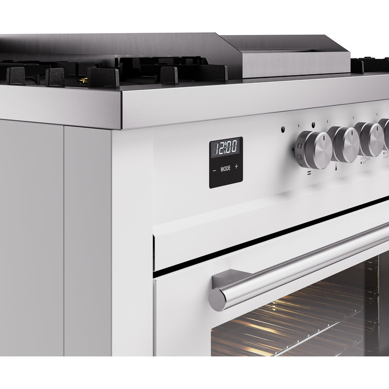 Cuisinière à double combustible ILVE ProfessionalPlus II 60, Blanc, Propane liquide