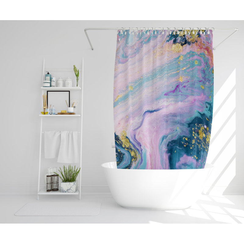 Kerwin Polyester Shower Curtain Set, 168cm H x 168cm W