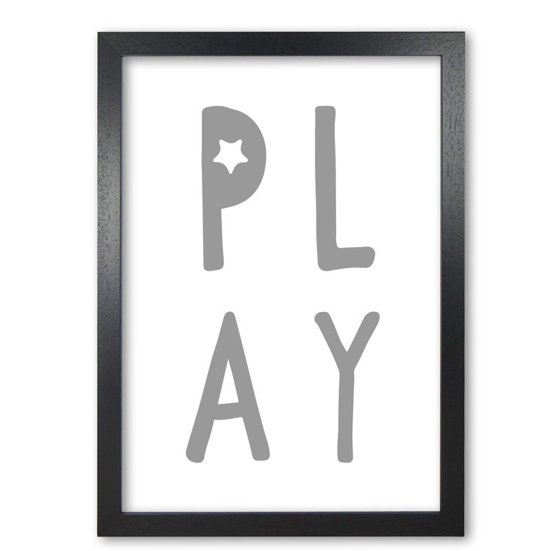 Play - Print, 30 cm H x 21 cm W x 5 cm D, Black Grain Frame