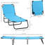 Chaise longue d'extérieur inclinable - Chaise pliante avec 5 positions, construction en acier, bleu ciel pour la plage, cour, chaise longue