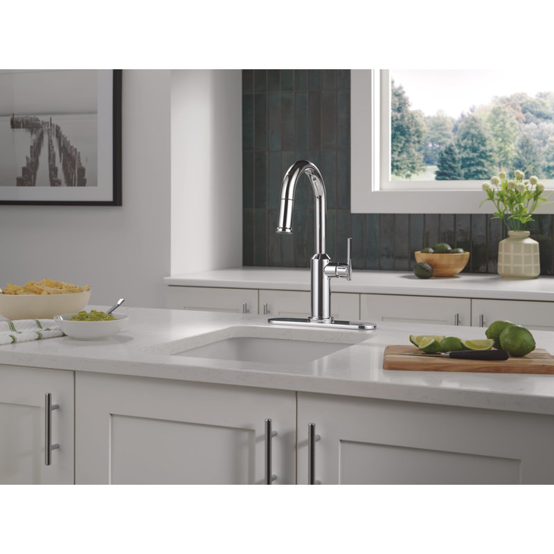 Single Handle Pull-Down Bar/Prep Faucet, Lumicoat Chrome