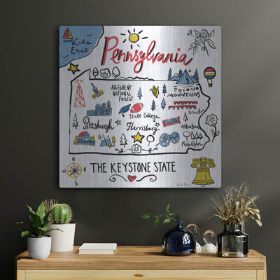 «Pennsylvania» par Farida Zaman, art mural en métal, 24 po x 24 po