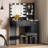 Vanity Desk with Mirror and 3 Lighting Modes, Makeup Vanity with Glass Top and Storage Shelves, Dressing Table with 2 Drawers and Cabinet, Black-1168875947