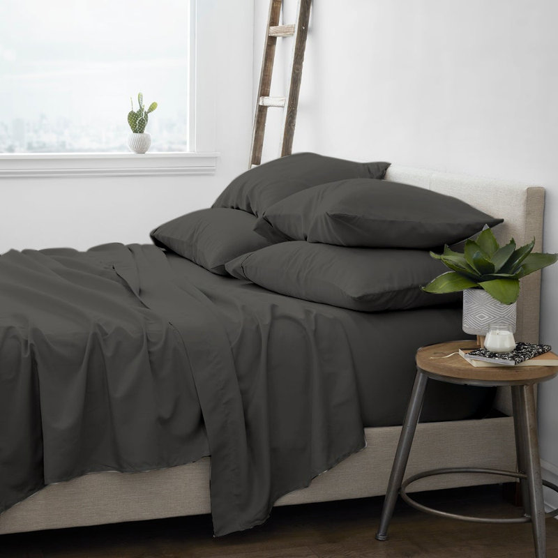 Ensemble de draps en micro-fibre, Très grand, gris