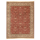 High-Quality Hand-Knotted Rust And Ivory Area Rug