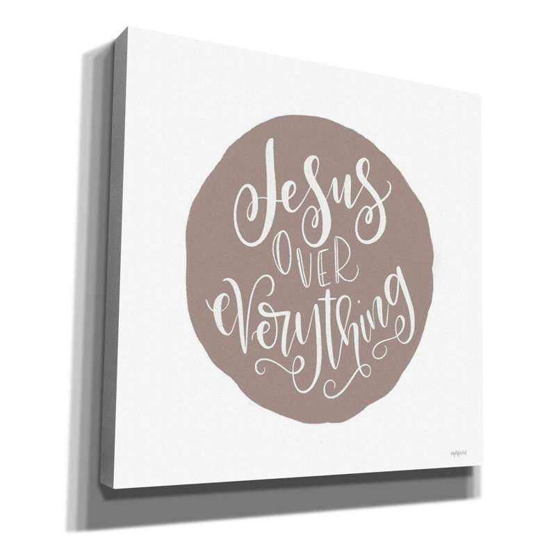 «Jesus Over Everything» par Imperfect Dust, art mural sur toile, H 12 po x l 12 po x P 0,75 po