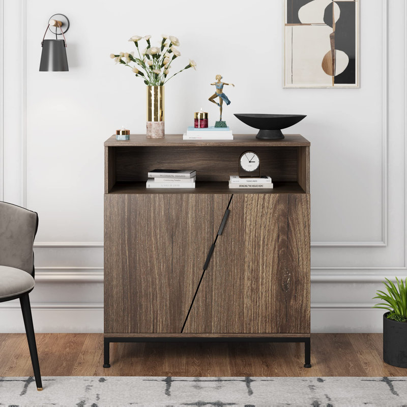 Armoire de rangement avec portes et tablettes - Buffet moderne avec rangement, Brun