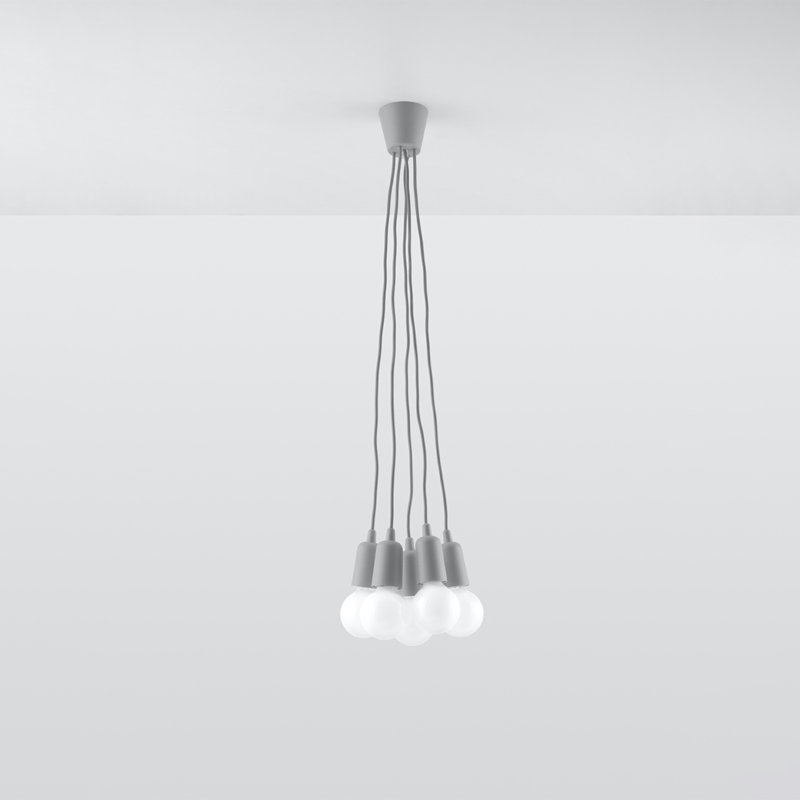 Borofsky - Light White Pendant, Grey, 5 Lights