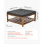 Grande table basse carrée avec repose-pieds 400 LBS