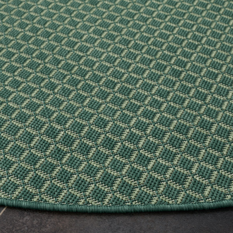 Terrace 804 Geometric Indoor/Outdoor Rug, Round 6'7"