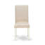 Ensemble de table de salle à manger 5 pièces comprenant une table en bois jacobine vieilli et 4 chaises de cuisine en lin crème avec dossier haut - Lin brossé blanc-323555502