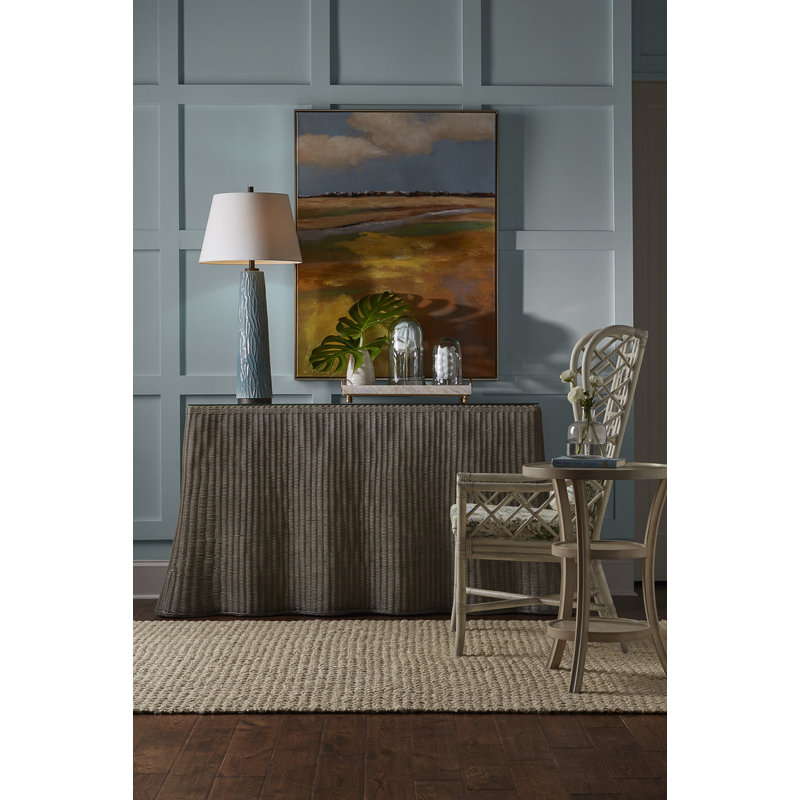 Savannah 74'' W Glass Console Table, Natural/Clear