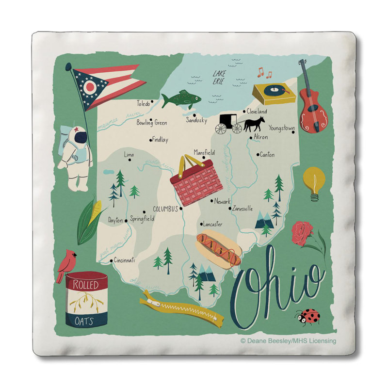 Ensemble de sous-verres en porcelaine 4 pièces Ohio Home
