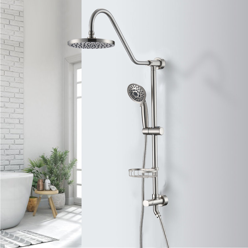 Système de douche complet avec valve brute, Nickel brossé