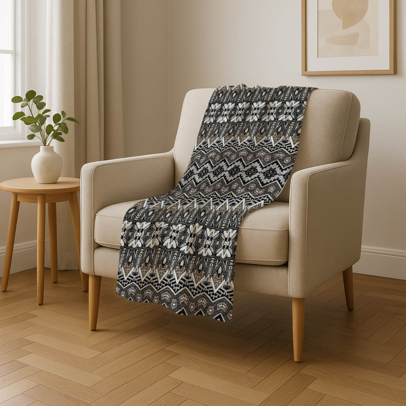 Jeté marocain Addison Sherpa ASB909, Gris anthracite