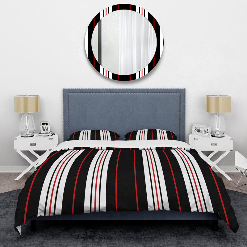 Ensemble de housse de couette en microfibre noir / blanc 3 pièces, Housse de couette pour très grand lit et 2 très