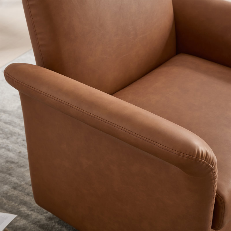 Fauteuil pivotant moderne en rotin à 360 ° avec base en bois massif