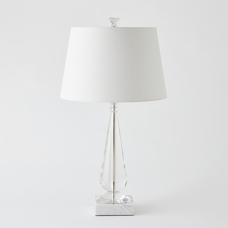 Tapered Crystal Lamp W/Marble Base