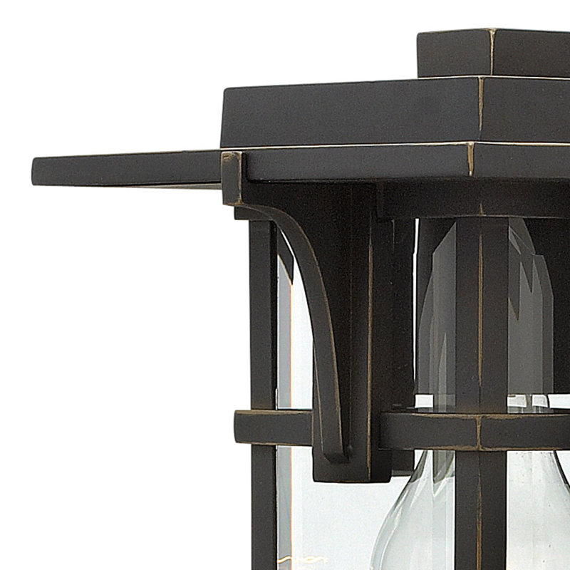 Manhattan Single Light Outdoor Wall Mount Lantern - Clear Beveled Glass, 11.75" H x 7.25" W x 8" D