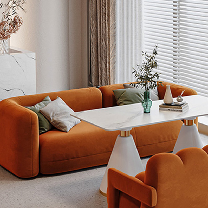 Causeuse Modern, Flanelle orange foncé