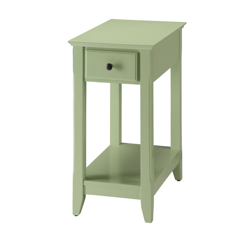 Table d'appoint avec tablette inférieure, Vert