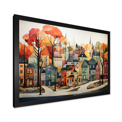 «Autumn vintage orange village», art mural New York