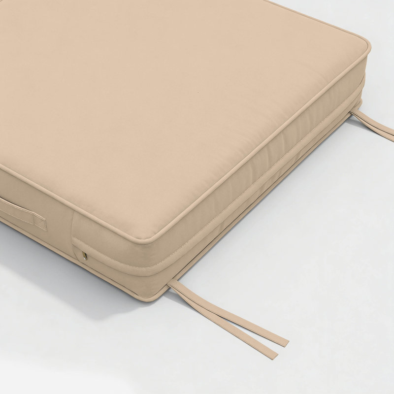 4" Thick Outdoor Chair Seat Cushions, High-Resilience Foam Dinging Chair Cushions, Water-Resistant Outdoor Replacement Cushions with Handle and Non-Slip Bottom