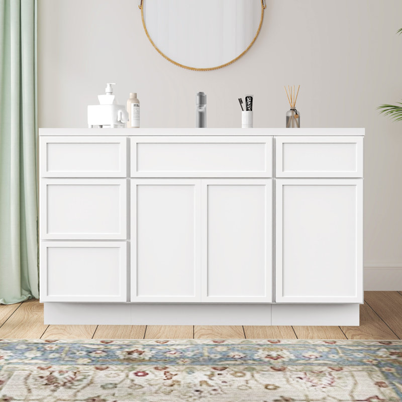 54'' Single Bathroom Vanity Base Only, White